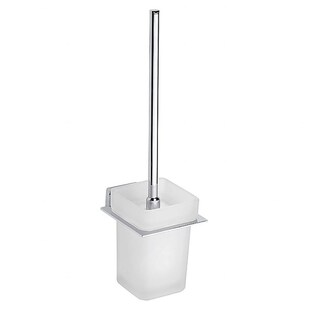 Brillantbad BIKI WC-Bürstengarnitur Chrom Glas poliert 105x375x135 mm für Bad & WC >> zum Bohren 