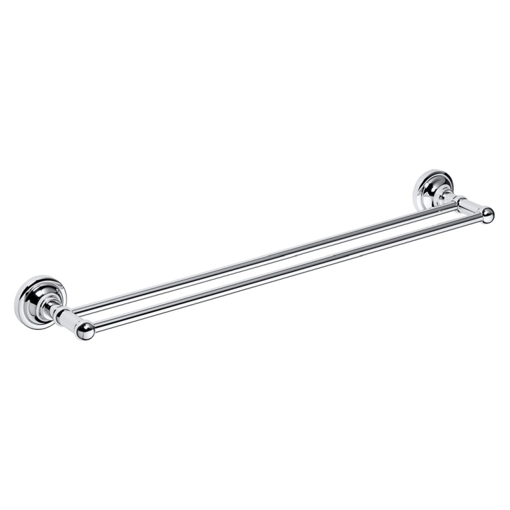 Brillantbad BETRO CHROM Doppelhandtuchhalter Messing Chrom 665x65x120 mm f&uuml;r Bad & K&uuml;che >> zum Bohren 