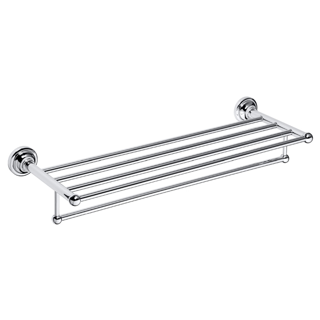 Brillantbad BETRO CHROM Handtuchablage Messing Chrom 665x120x225 mm f&uuml;r Bad & K&uuml;che >> zum Bohren 