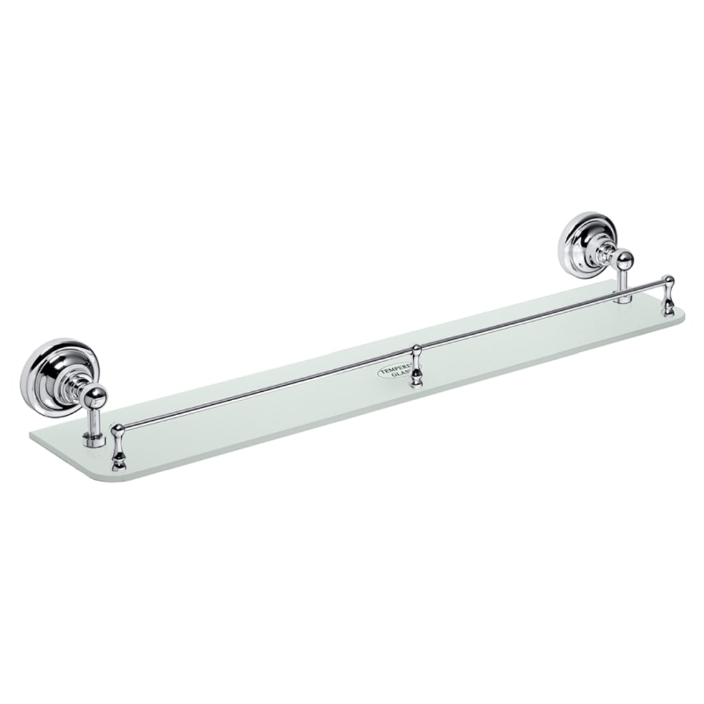 Brillantbad BETRO CHROM Glasablage Messing Glas Chrom 600x90x125 mm f&uuml;r Bad & K&uuml;che >> zum Bohren 