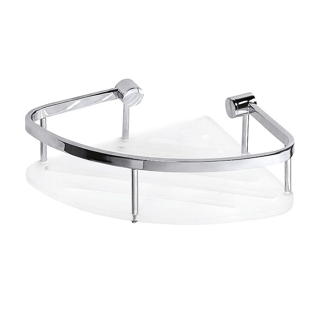 Brillantbad BYTRO Eckseifenkorb Messing Acryl matt Wei&szlig; Chrom 200x265x78 mm f&uuml;r Bad & WC >> zum Bohren 