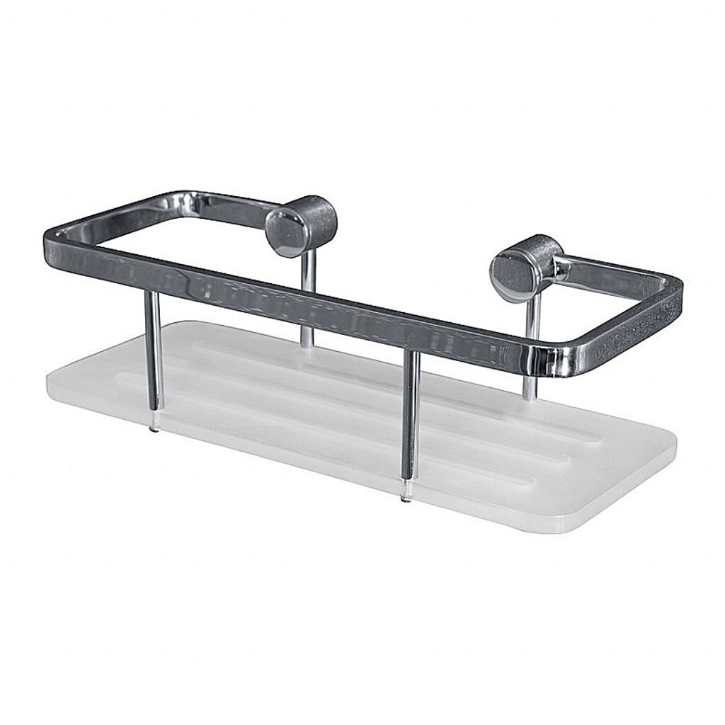 Brillantbad BYTRO Seifenkorb Messing Acryl matt Wei&szlig; Chrom 110x250x75 mm f&uuml;r Bad & WC >> zum Bohren 