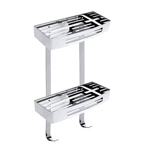 Brillantbad BYTRO Doppelseifenkorb Edelstahl poliert 115x305x380 mm für Bad & WC >> zum Bohren 