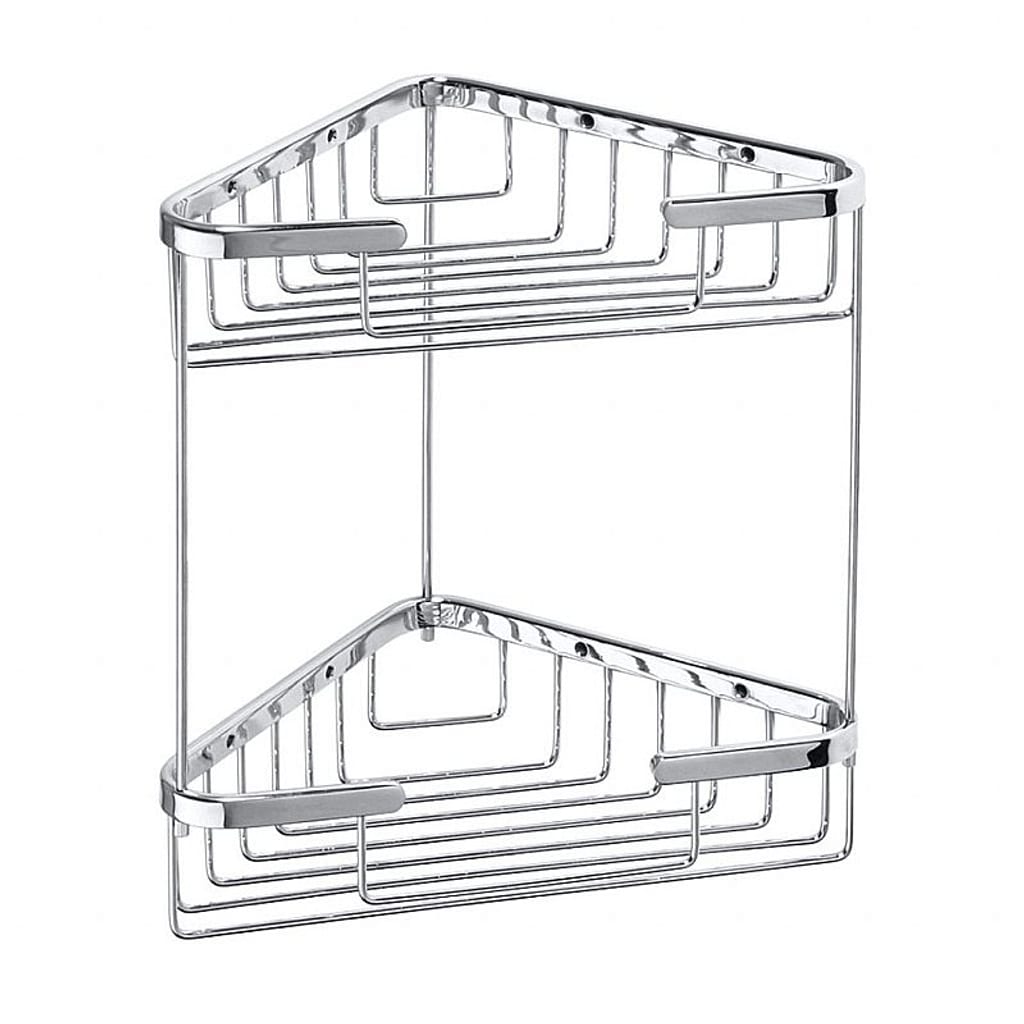 Brillantbad BYTRO Doppelseifenkorb Messing Chrom poliert 155x260x325 mm f&uuml;r Bad & WC >> zum Bohren 
