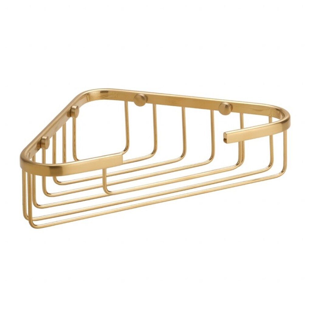 Brillantbad BABLO Eckseifenkorb Messing Gold matt 155x250x60 mm f&uuml;r Bad & WC >> zum Bohren 