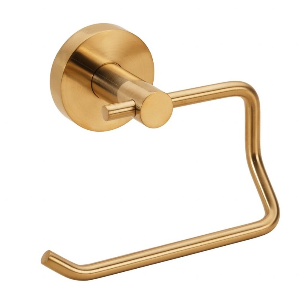 Brillantbad BABLO Papierrollenhalter ohne Deckel Messing Gold matt 90x140x95 mm f&uuml;r Bad & WC >> zum Bohren oder Kleben* 