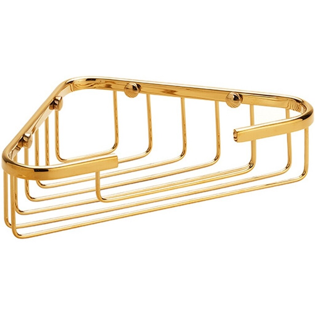 Brillantbad BILLO Eckseifenkorb Messing Gold poliert 155x250x60 mm f&uuml;r Bad & WC >> zum Bohren 