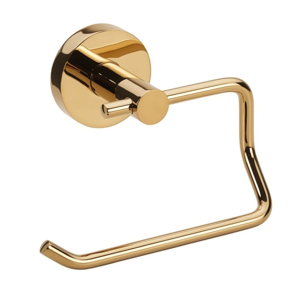 Brillantbad BILLO Papierrollenhalter ohne Deckel Messing Gold poliert 90x140x95 mm f&uuml;r Bad & WC >> zum Bohren oder Kleben* 