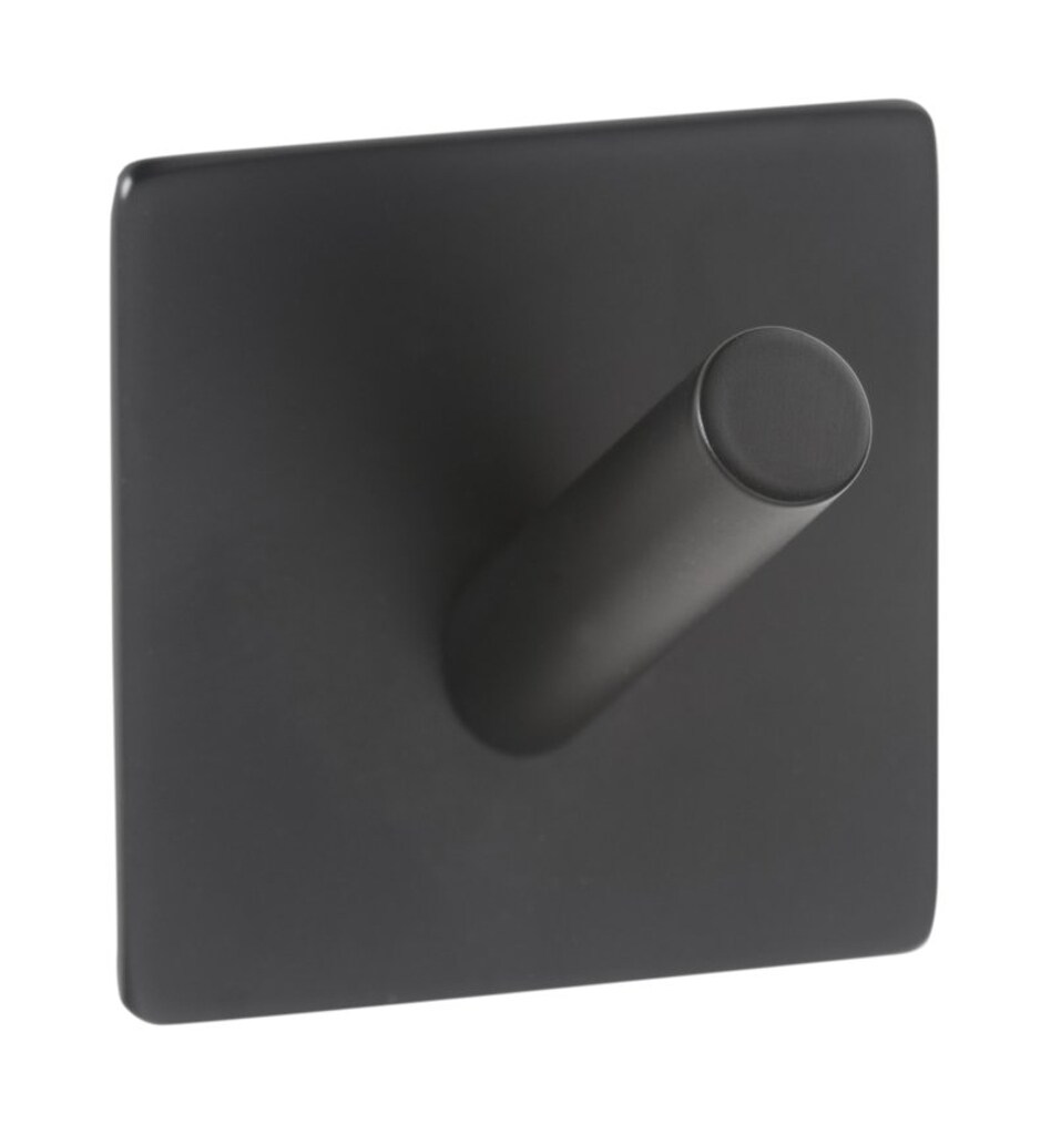 Brillantbad BEASY Kleiderhaken Edelstahl Schwarz 38x45x45 mm f&uuml;r Bad & K&uuml;che >> zum Kleben 