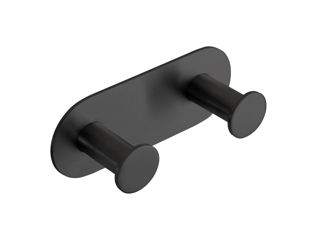 Brillantbad BEASY Kleiderhaken Edelstahl Schwarz 31x115x45 mm f&uuml;r Bad & K&uuml;che >> zum Kleben 