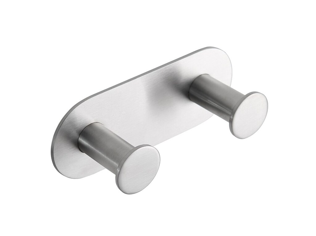 Brillantbad BEASY Kleiderhaken Edelstahl geb&uuml;rstet 31x115x45 mm f&uuml;r Bad & K&uuml;che >> zum Kleben 