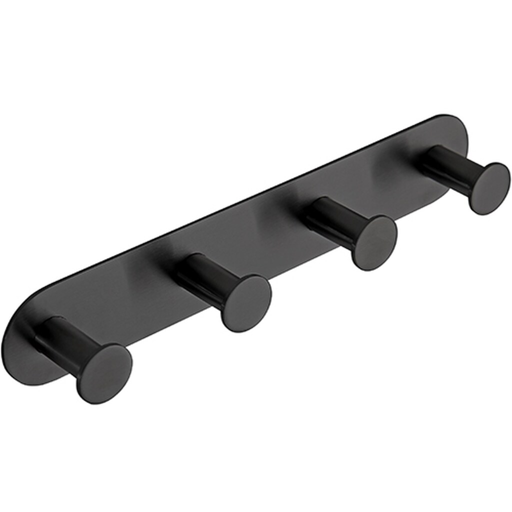 Brillantbad BEASY Hakenleiste Edelstahl Schwarz 31x255x45 mm f&uuml;r Bad & K&uuml;che >> zum Kleben 