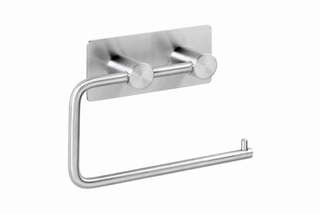 Brillantbad BEASY Toilettenpapierhalter Edelstahl geb&uuml;rstet 42x145x100 mm f&uuml;r Bad & WC >> zum Kleben 