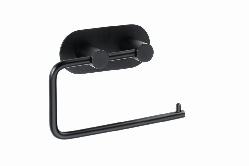 Brillantbad BEASY Toilettenpapierhalter Edelstahl Schwarz 42x145x100 mm f&uuml;r Bad & WC >> zum Kleben 