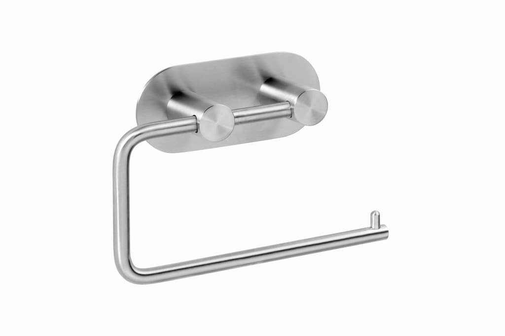 Brillantbad BEASY Toilettenpapierhalter Edelstahl geb&uuml;rstet 42x145x100 mm f&uuml;r Bad & WC >> zum Kleben 