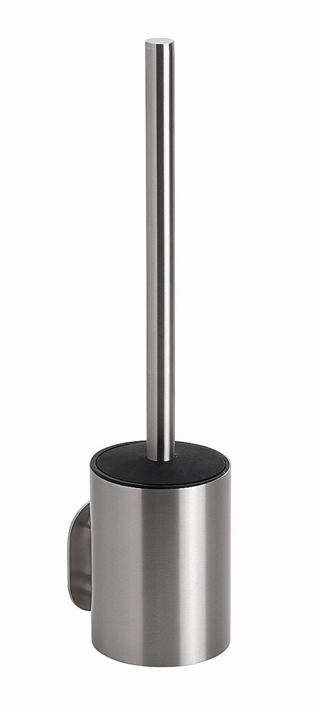 Brillantbad BEASY WC-B&uuml;rstengarnitur Edelstahl Kunststoff geb&uuml;rstet 97x80x355 mm f&uuml;r Bad & WC >> zum Kleben 