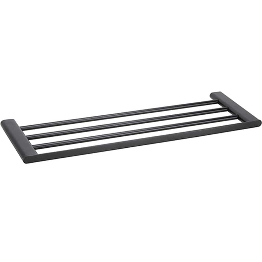 Brillantbad BORGANIC BLACK Handtuchablage Edelstahl Schwarz 214x640x20 mm f&uuml;r Bad & WC >> zum Bohren 