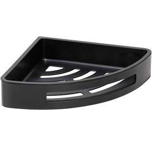 Brillantbad BYTRO Eckseifenkorb Edelstahl Kunststoff Schwarz 220x290x47 mm für Bad & WC >> zum Bohren 