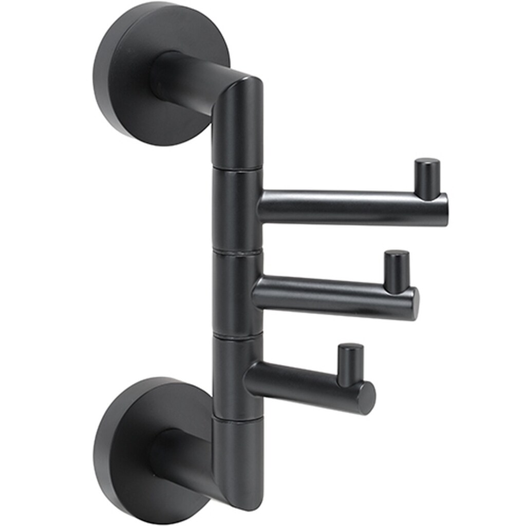 Brillantbad BARK Dreifachhaken drehbar Messing Schwarz 135x55x190 mm f&uuml;r Bad & K&uuml;che >> zum Bohren 