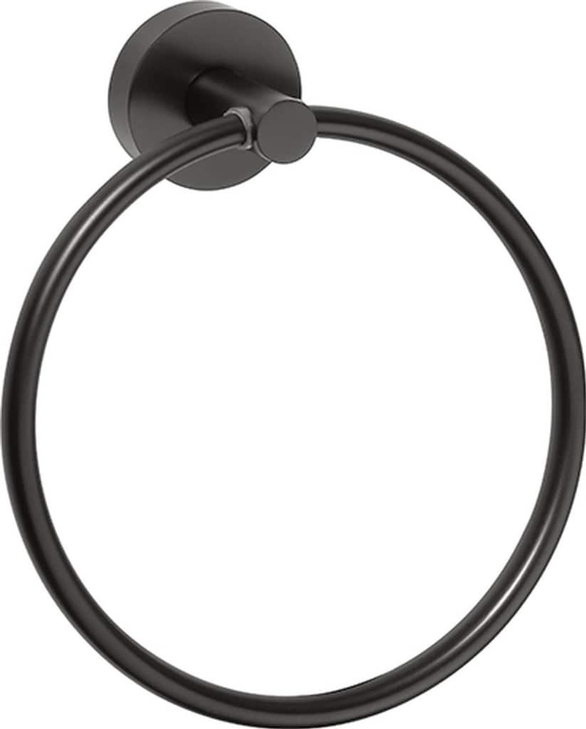 Brillantbad BARK Handtuchring Messing Schwarz 55x170x195 mm f&uuml;r Bad & K&uuml;che >> zum Bohren 