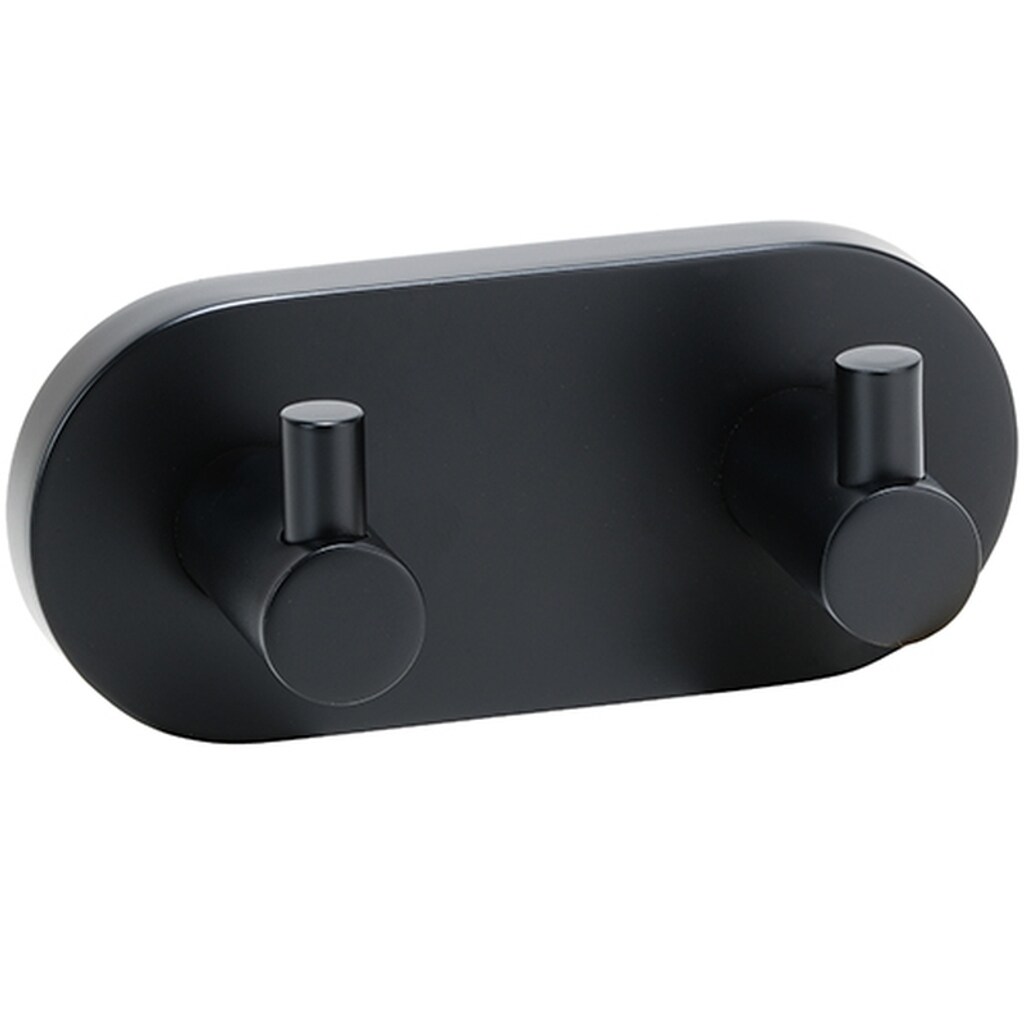 Brillantbad BARK Doppelkleiderhaken Messing Schwarz 50x120x55 mm f&uuml;r Bad & K&uuml;che >> zum Bohren 