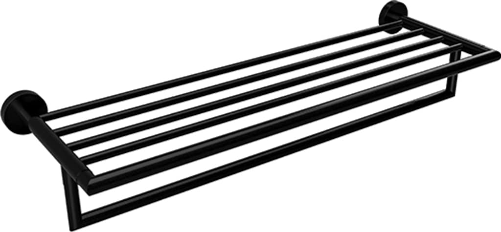 Brillantbad BARK Handtuchablage Messing Schwarz 265x550x120 mm f&uuml;r Bad & WC >> zum Bohren 