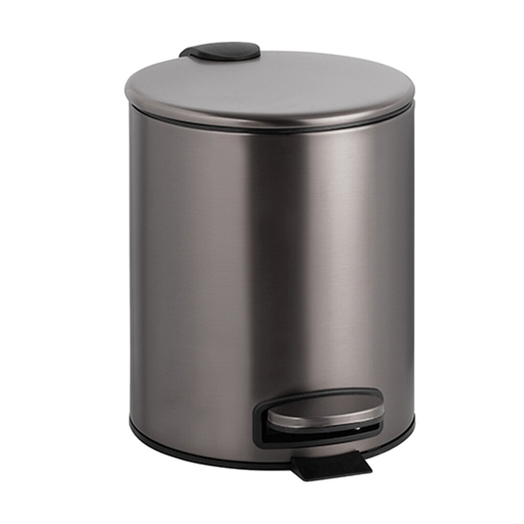 Brillantbad BAPHIT Abfalleimer Edelstahl Metallic Grau matt 260x205x265 mm, 5 Ltr f&uuml;r Bad & WC >> Freistehend anwendbar 