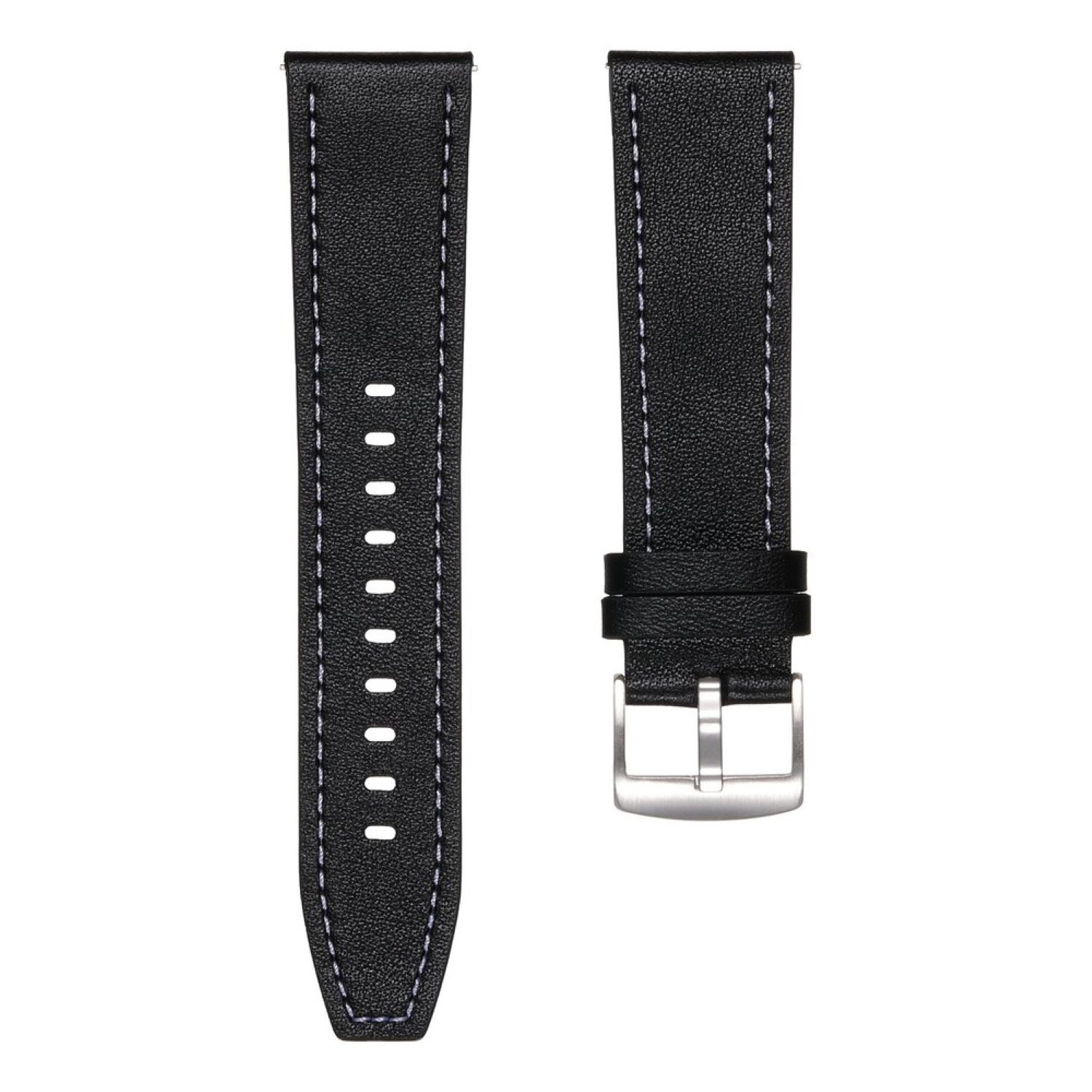 Lederarmband (20mm) passend u.a. f&uuml;r Galaxy Watch 3 41mm - Bulk - Black 