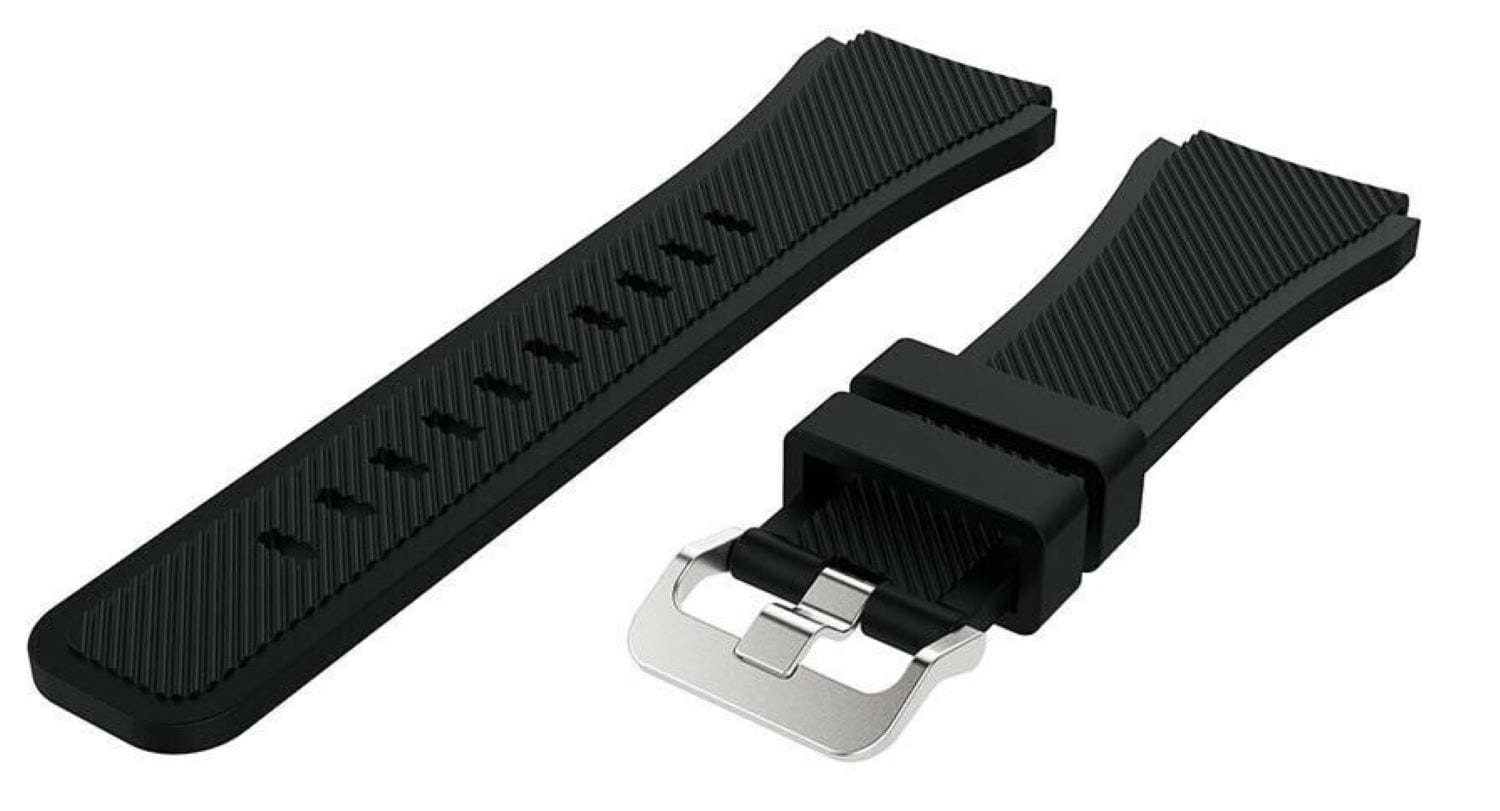 Silikonarmband (22mm) passend u.a. f&uuml;r Galaxy Watch 3 45mm - Bulk - Black 