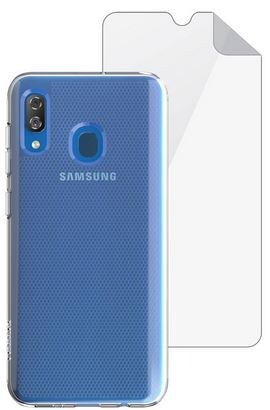 Skech Matrix Bundle f&uuml;r Samsung Galaxy A40 mit Silikon Case Slim + Schutzfolie 