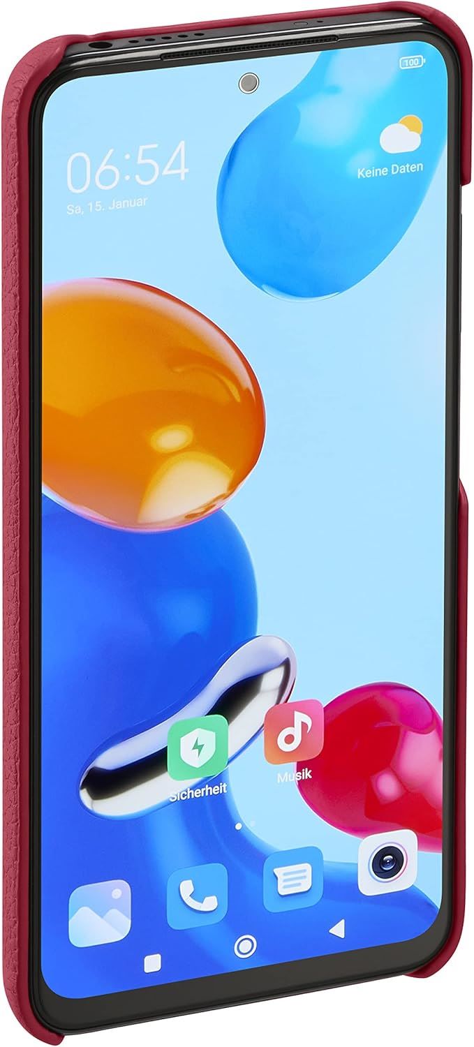 Xiaomi Lenny Echtleder Backcover f&uuml;r Xiaomi Redmi Note 11/11S Red 