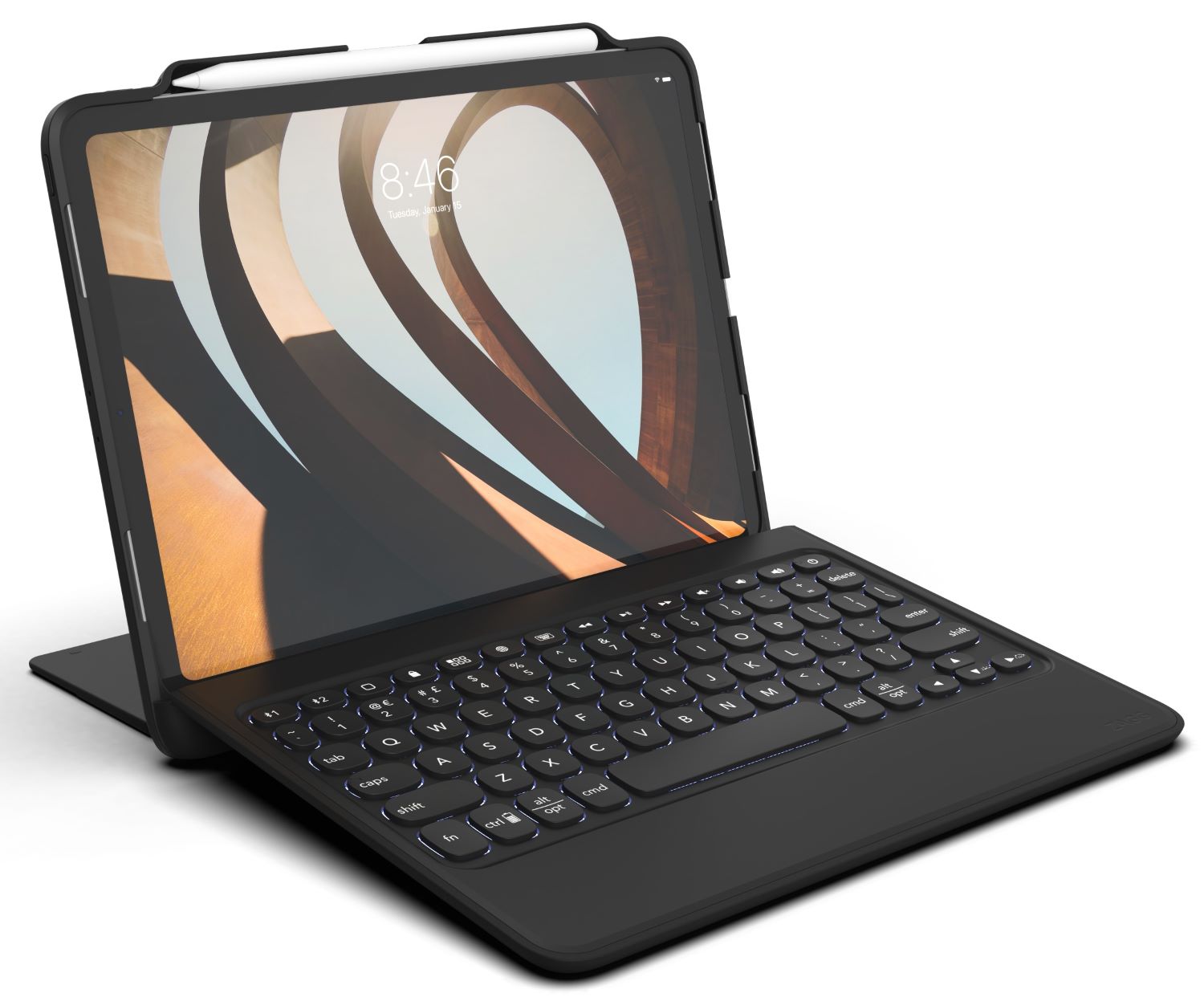 ZAGG Rugged Book Go QWERTZ - Schnurlose Tastatur und langlebige abnehmbare H&uuml;lle f&uuml;r iPad Pro 11 (1. Gen 2018!) 