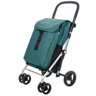 CARLETT Einkaufstrolley Einkaufswagen Klappbar Grocery Trolley Shopping Cart 64 l, Kühltasche 10L, eine Große Kapazität von 25 kg, Für Einkaufen-Dunkelcyan 