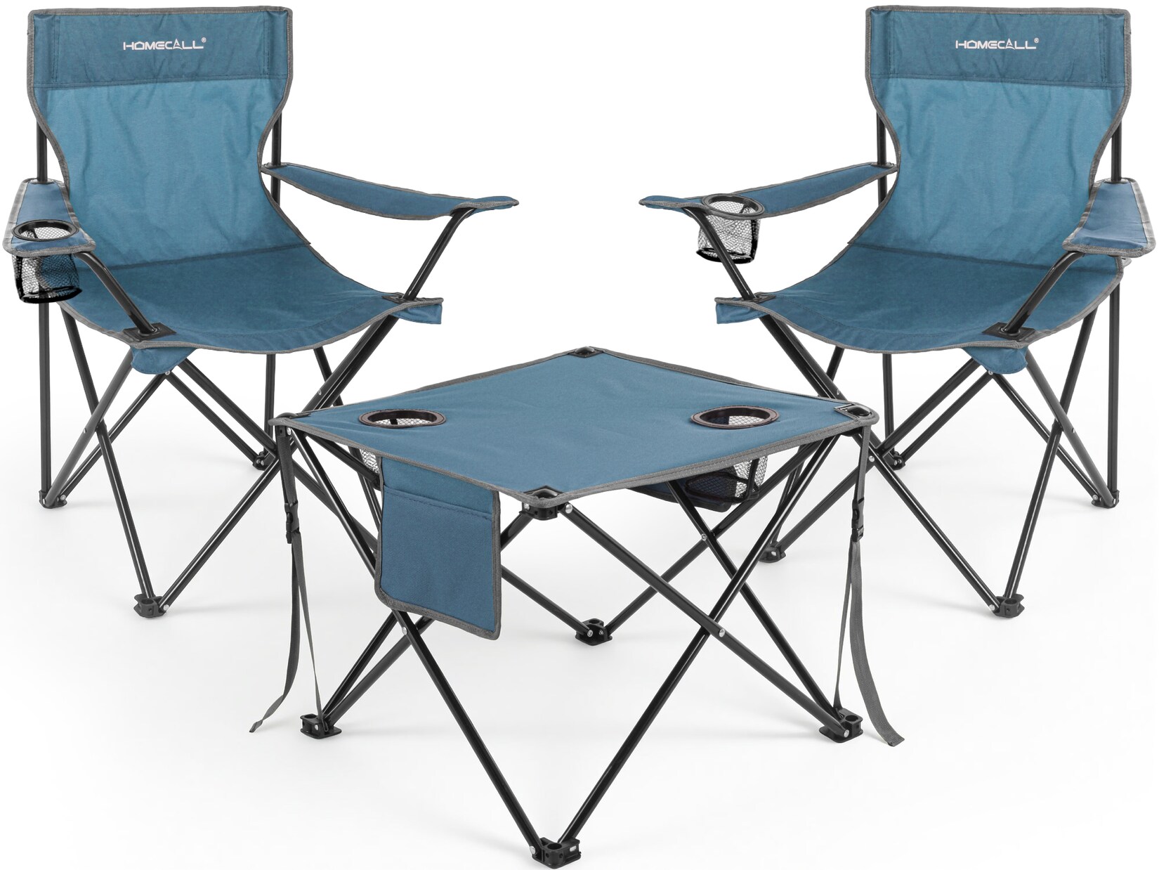 HOMECALL Campingstuhl Campingtisch mit Stühlen Klappstuhl Camping Faltstuhl Picknicktische (Blau)