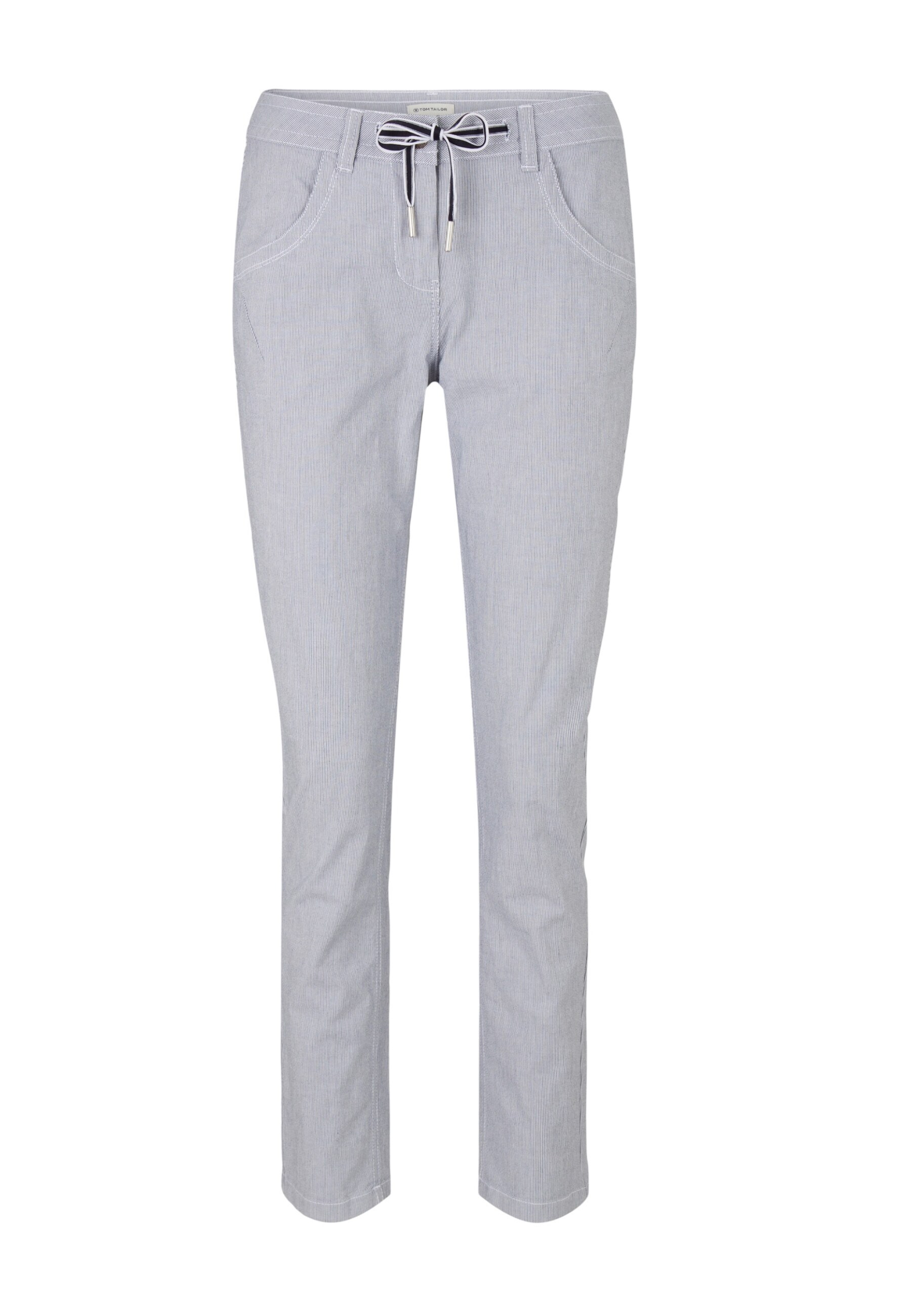 Tom Tailor Hose Schlupfhose Tapered Relaxed mit seitlichen Eingrifftaschen und Bindeband 