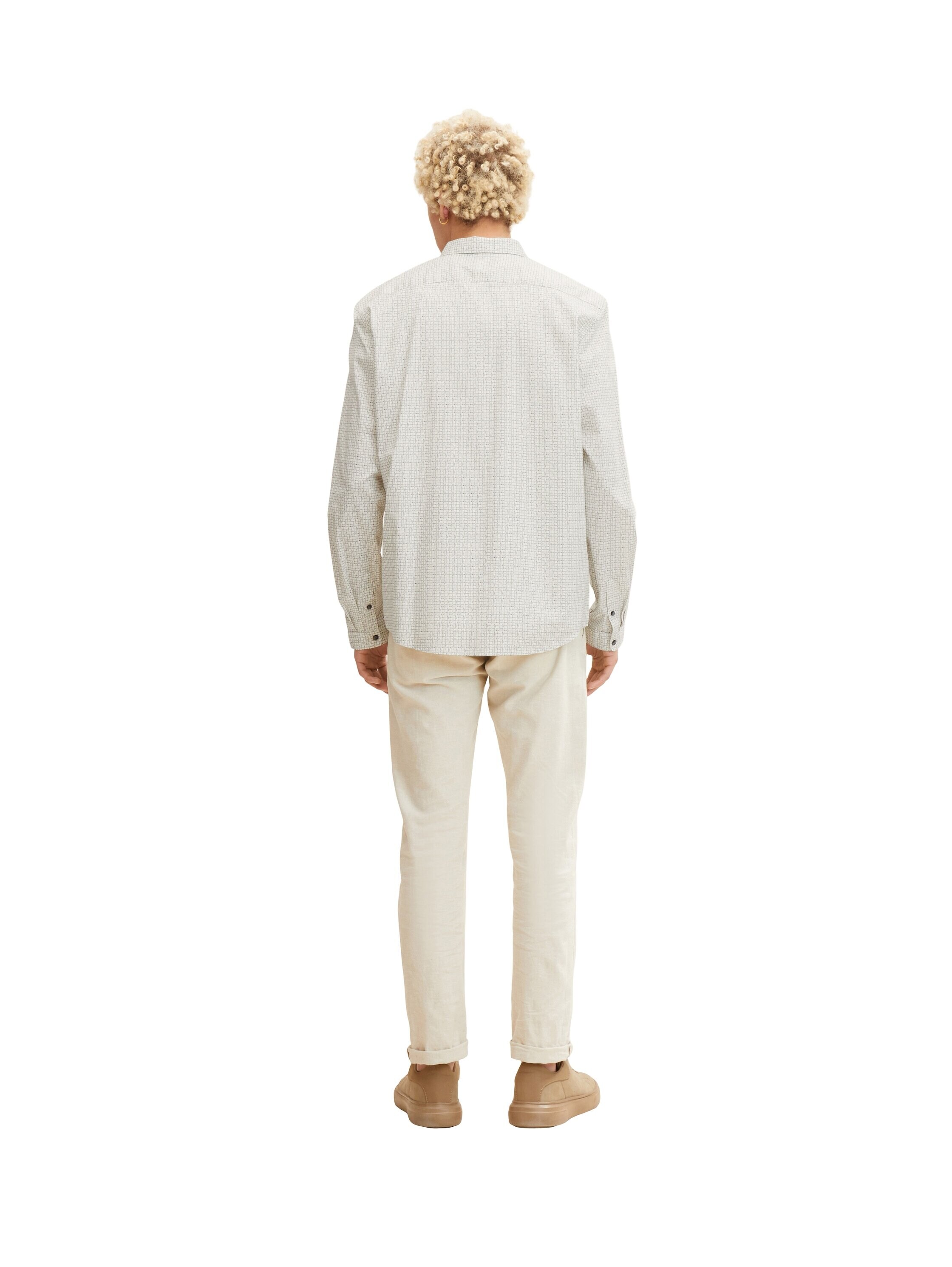 Tom Tailor Hemd Slim Fit Langarmhemd mit Kentkragen und Printmuster 