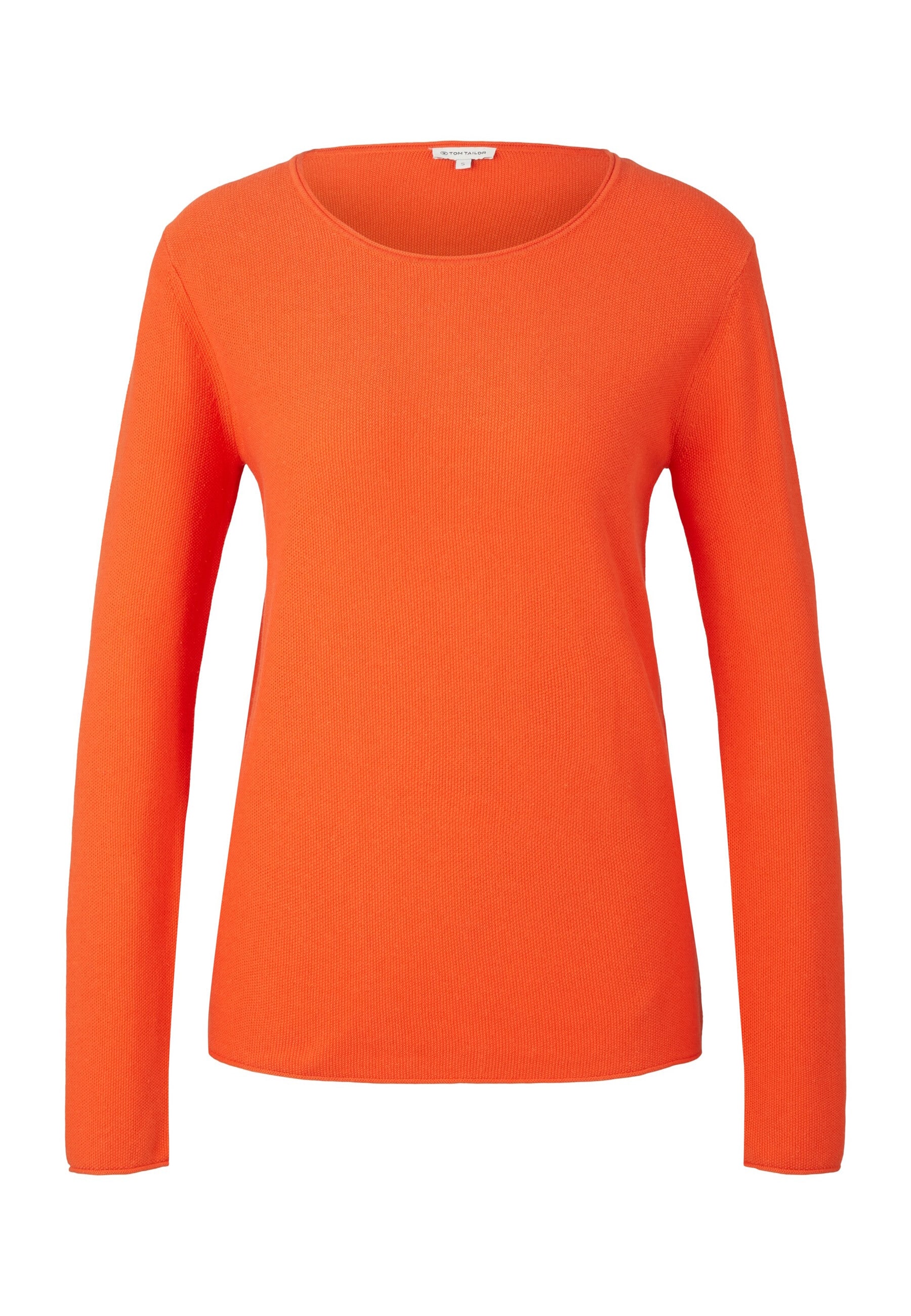 Tom Tailor Pullover Unifarbener Strickpullover mit Rundhalsausschnitt in Regular Fit 