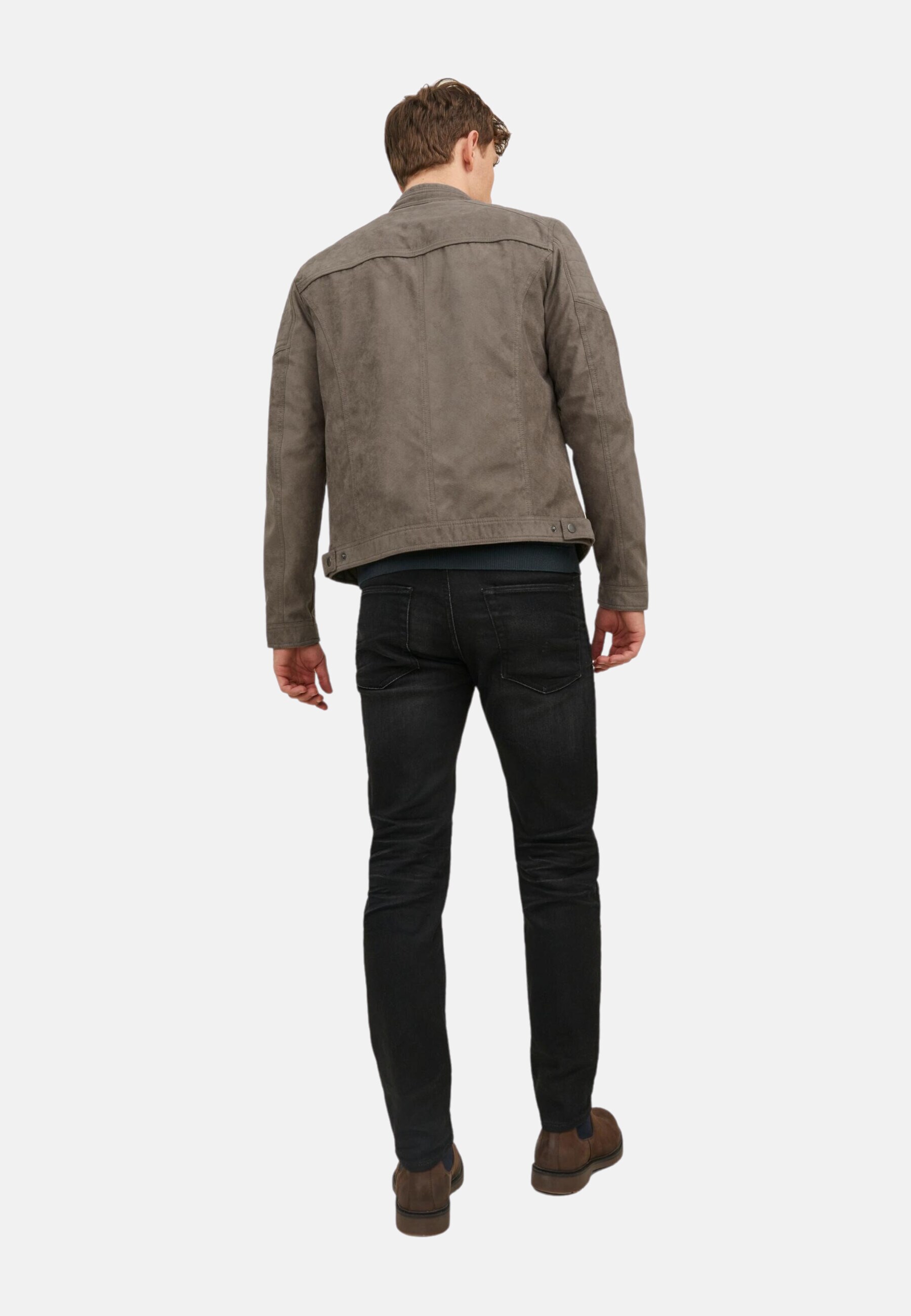 Jack & Jones Jacke Rocky Langarmjacke in Lederoptik 