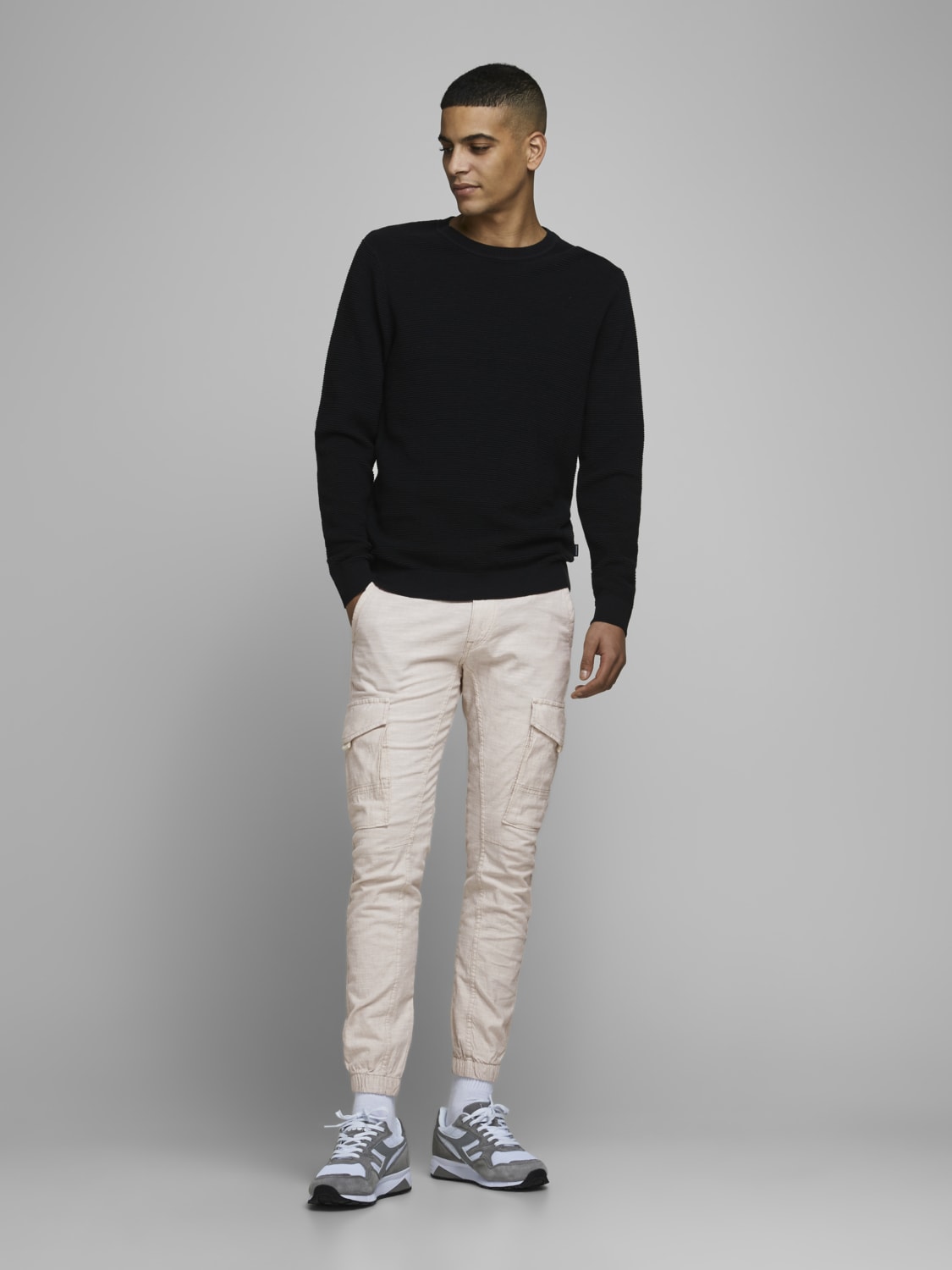 Jack & Jones Hose PAUL FLAKE LINEN AKM 980 CARGOHOSE 