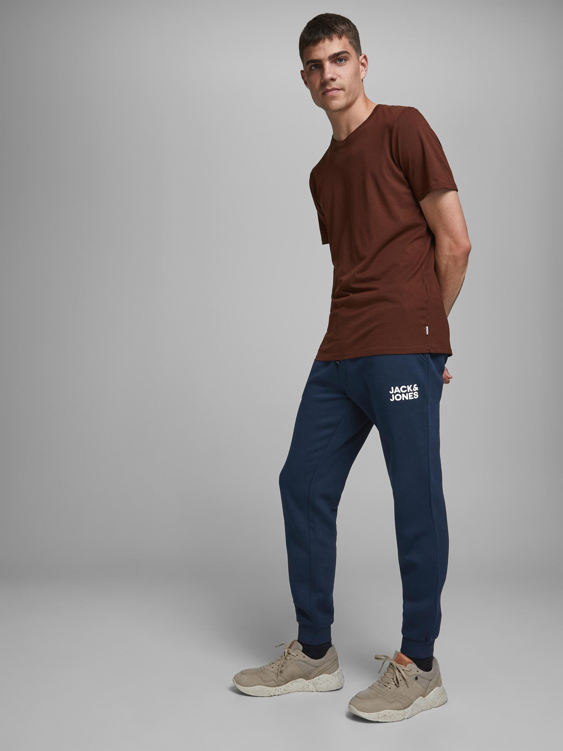 Jack & Jones Hose Sweathose mit elastischem Bund und Logo-Print 