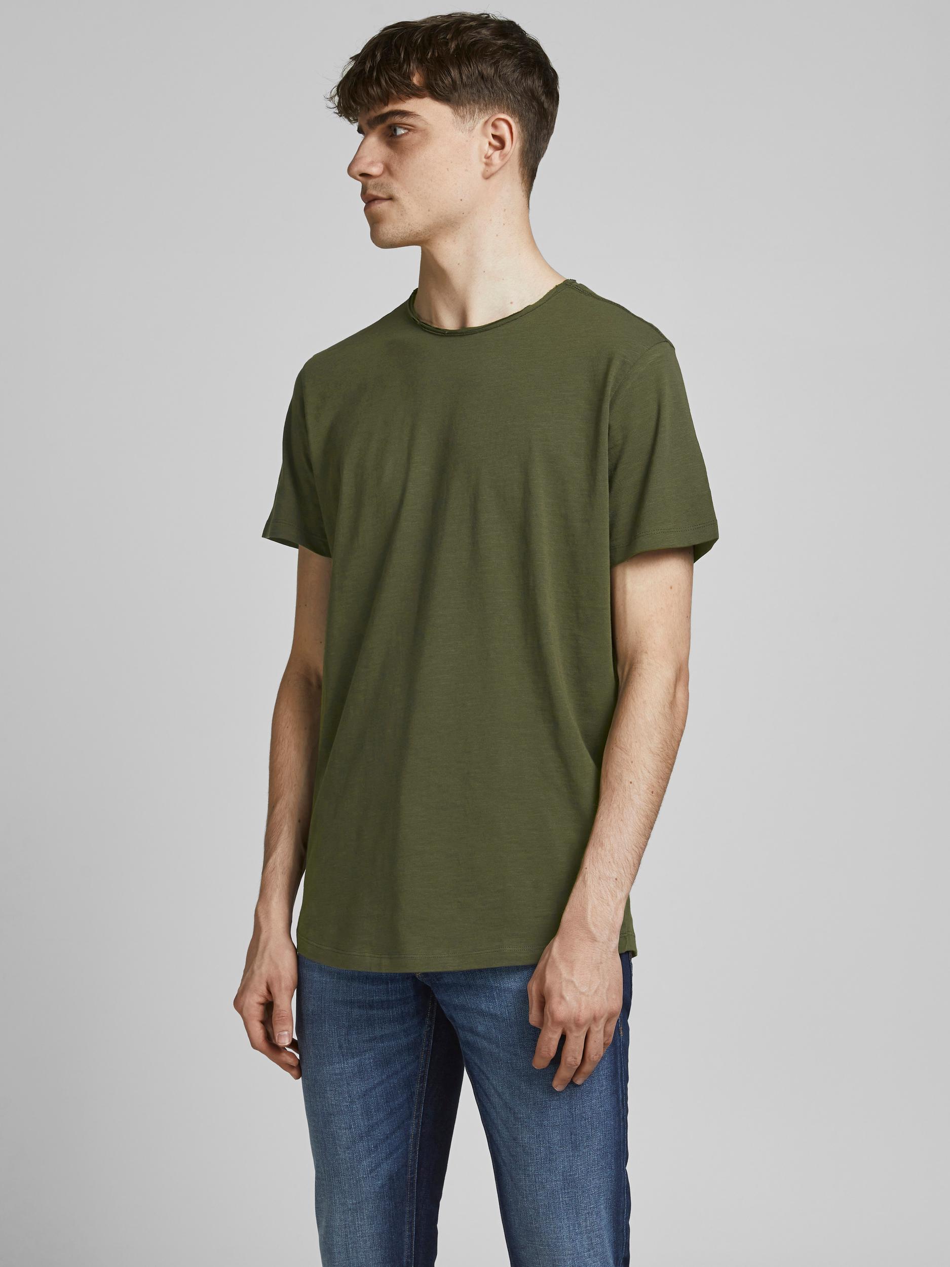 Jack & Jones Shirt T-Shirt mit offenem Saum JJEBASHER TEE O-NECK 
