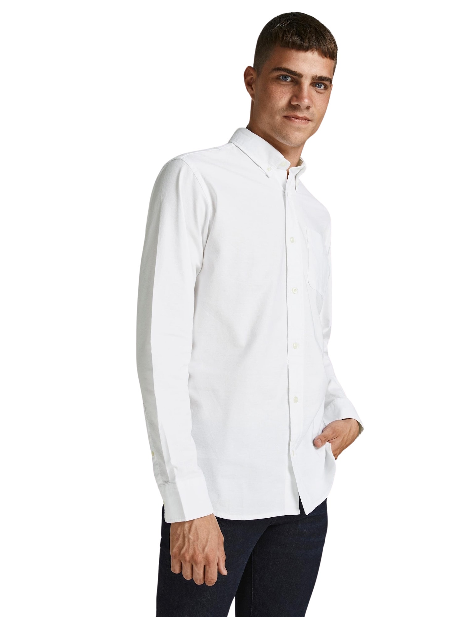 Jack & Jones Hemd BROOK Slimfit Langarmhemd mit Button-Down-Kragen 