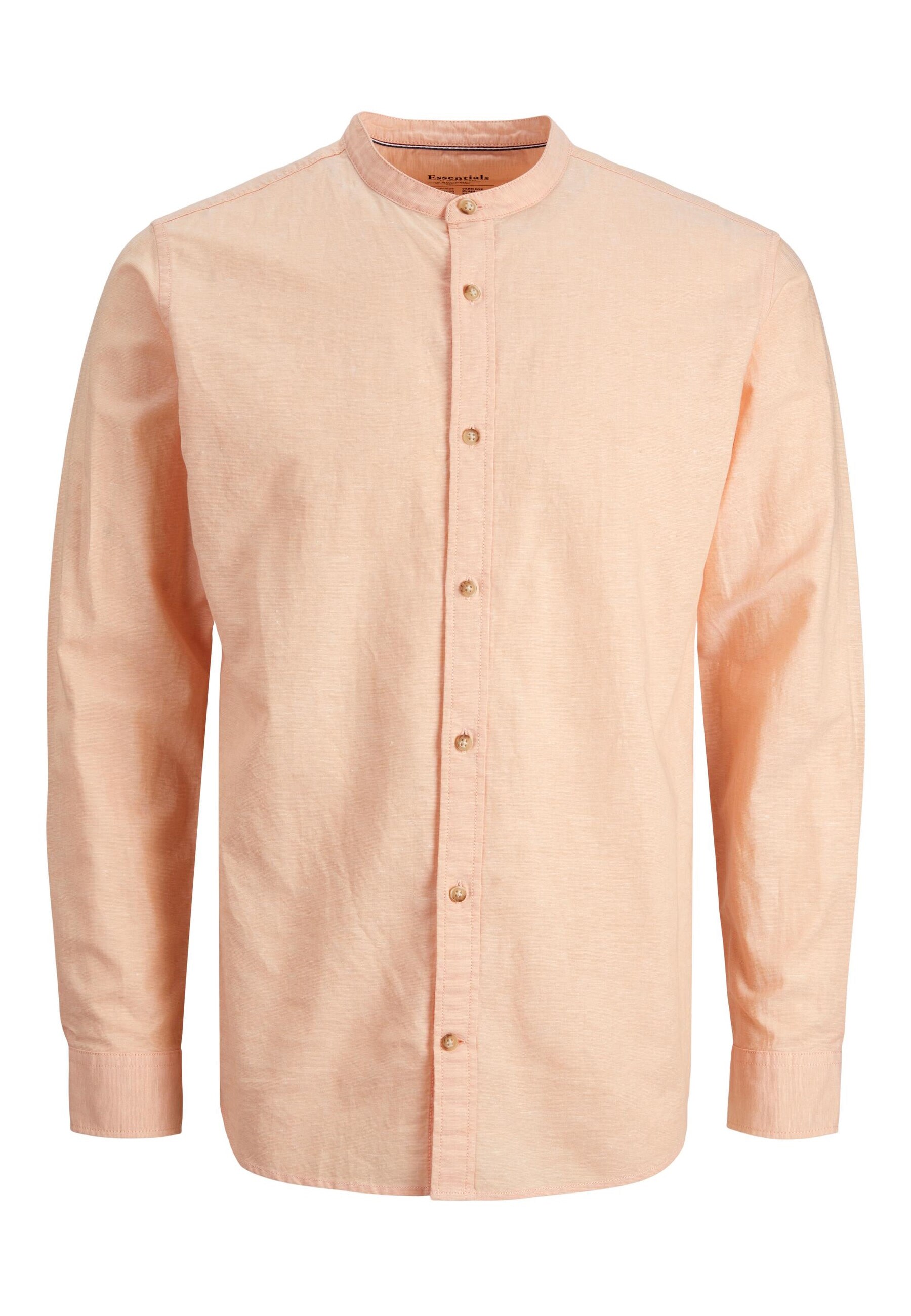Jack & Jones Hemd Unifarbenes Leinen-Hemd SUMMER BAND SHIRT L/S mit Bandkragen und Knopfleiste in Slim Fit 