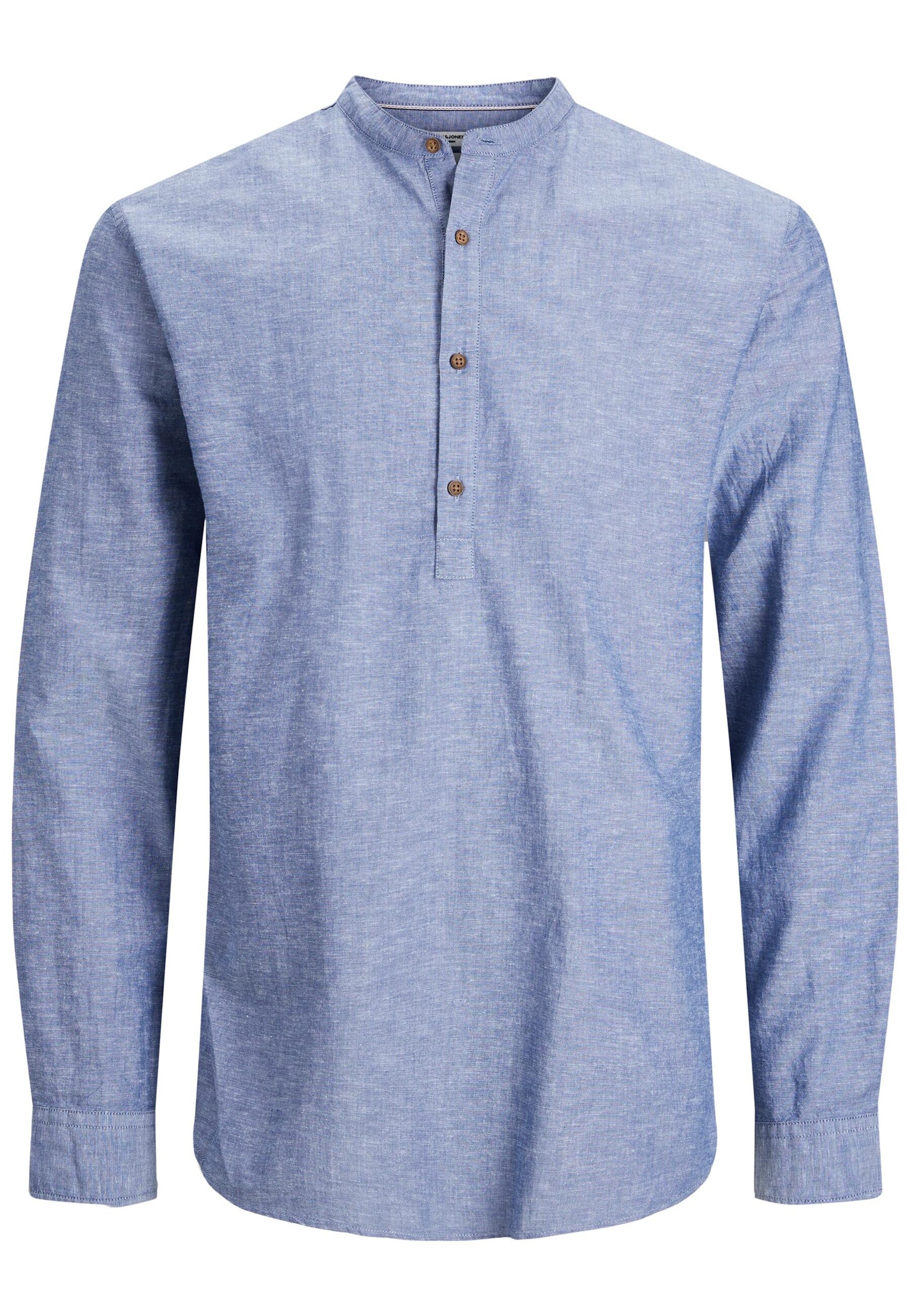 Jack & Jones Hemd Summer Langarmhemd mit halber Knopfleiste 