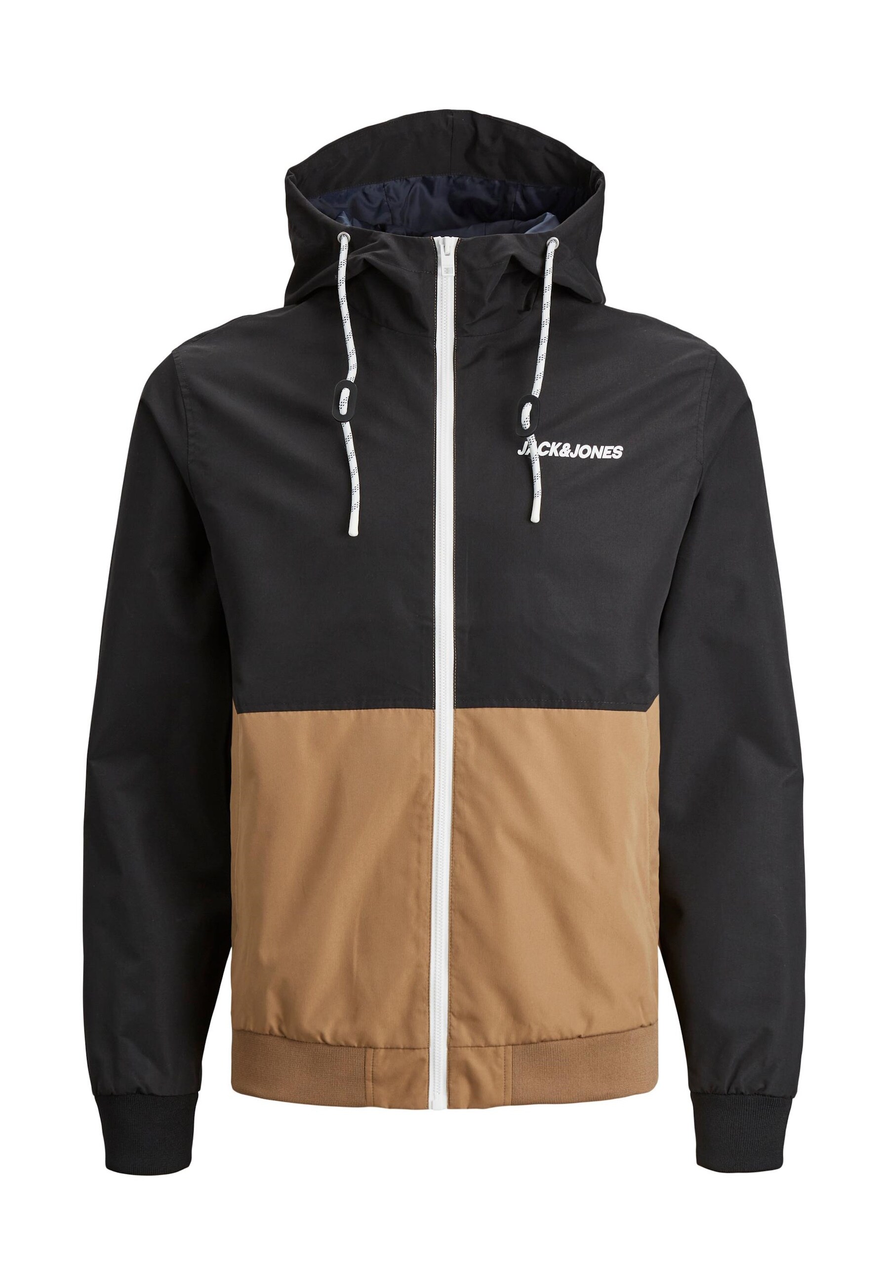 Jack & Jones Jacke Leichte Bomberjacke mit Kapuze, durchgehenden Rei&szlig;verschluss und seitlichen Paspeltaschen 