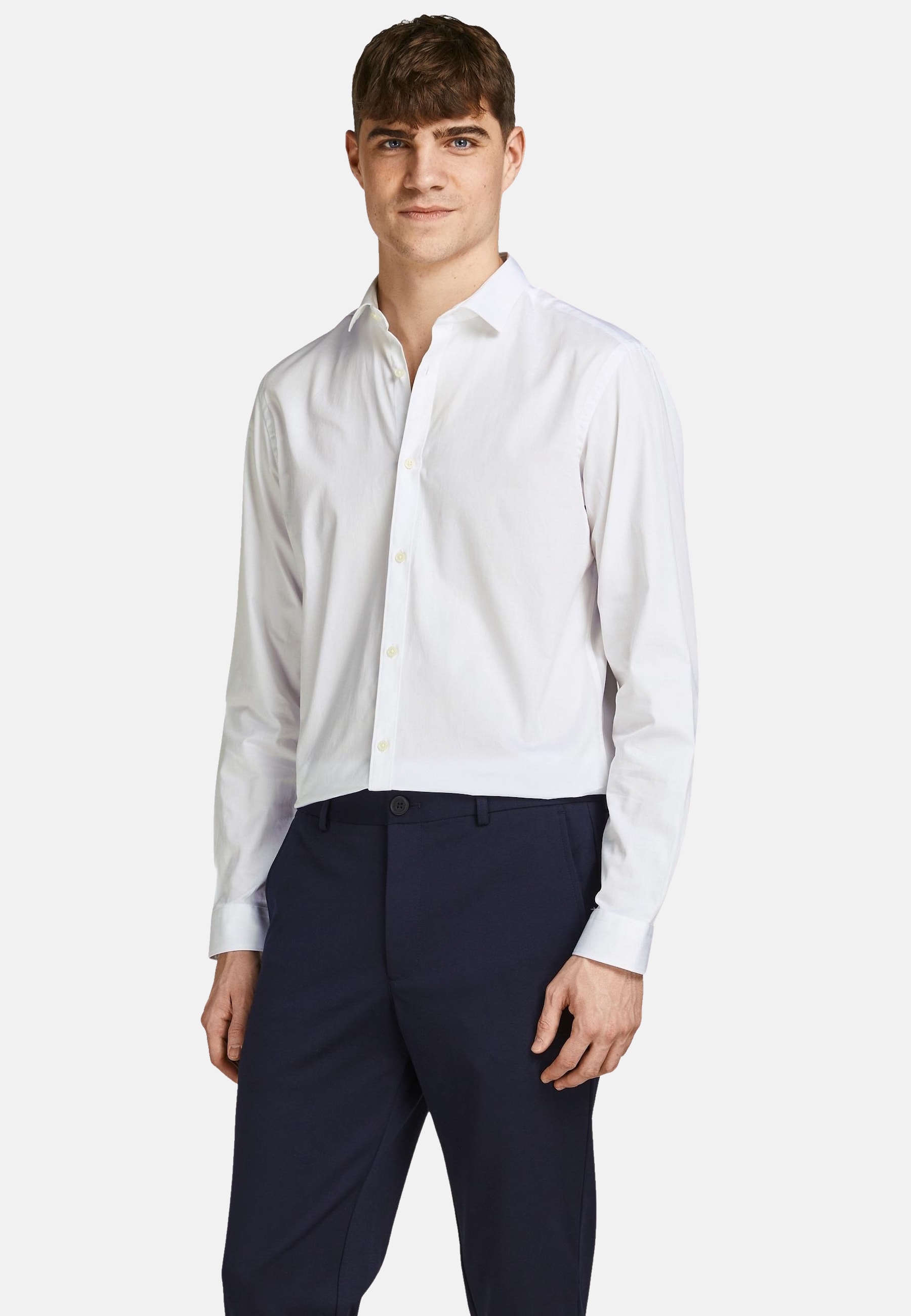 Jack & Jones Hemd CARDIFF Slimfit Langarmhemd aus Baumwolle 