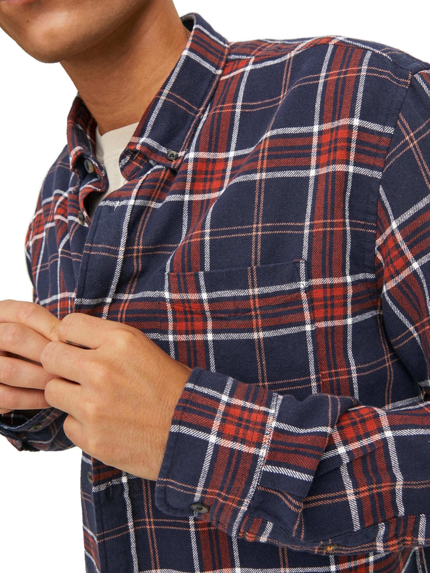 Jack & Jones Hemd Classic Langarmhemd halbe Knopfleiste 