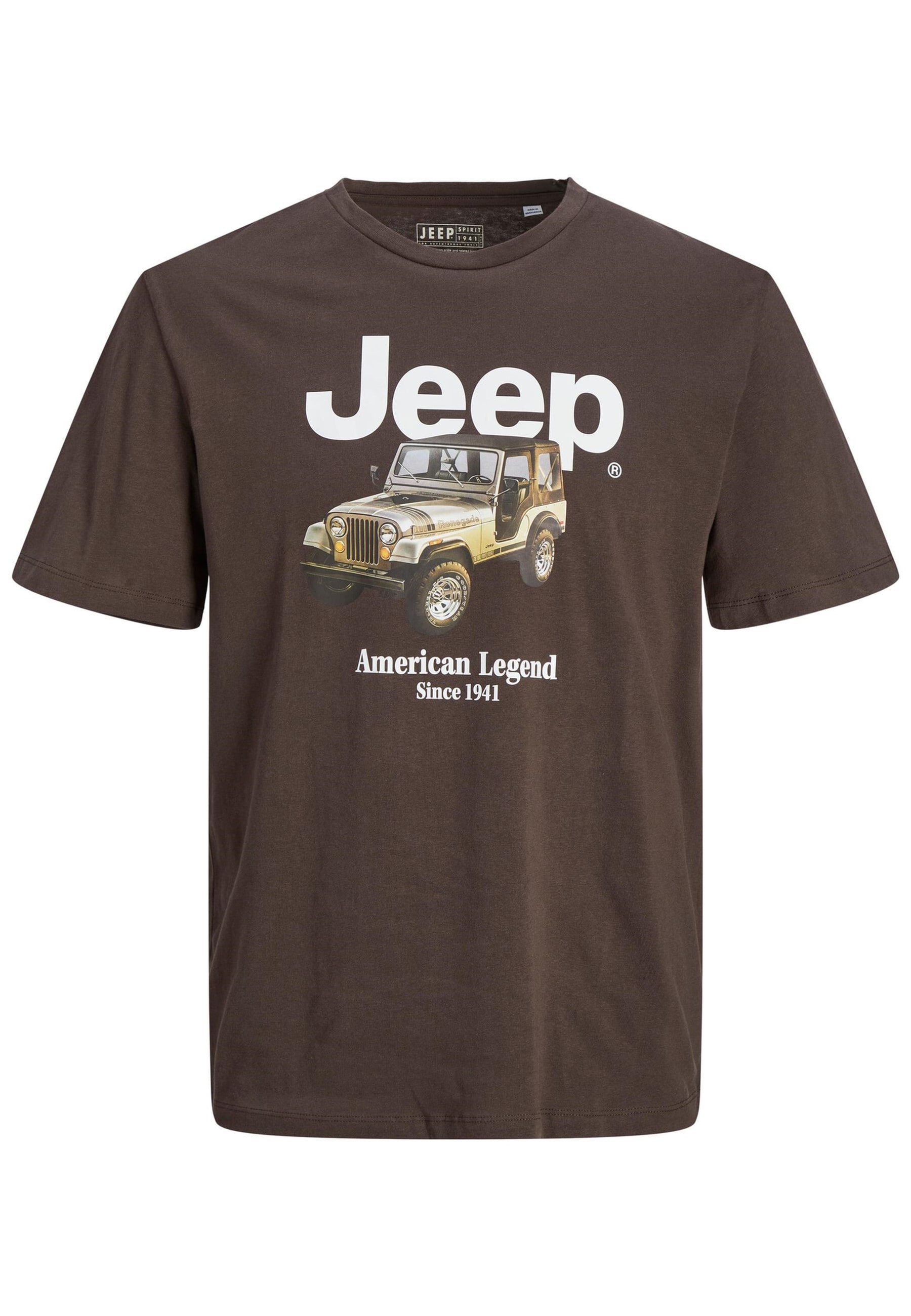 Jack & Jones Shirt Einfarbiges Kurzarmshirt JORJEEP GRAPHIC TEE SS CREW NECK mit Print-Motiv in Regular Fit 