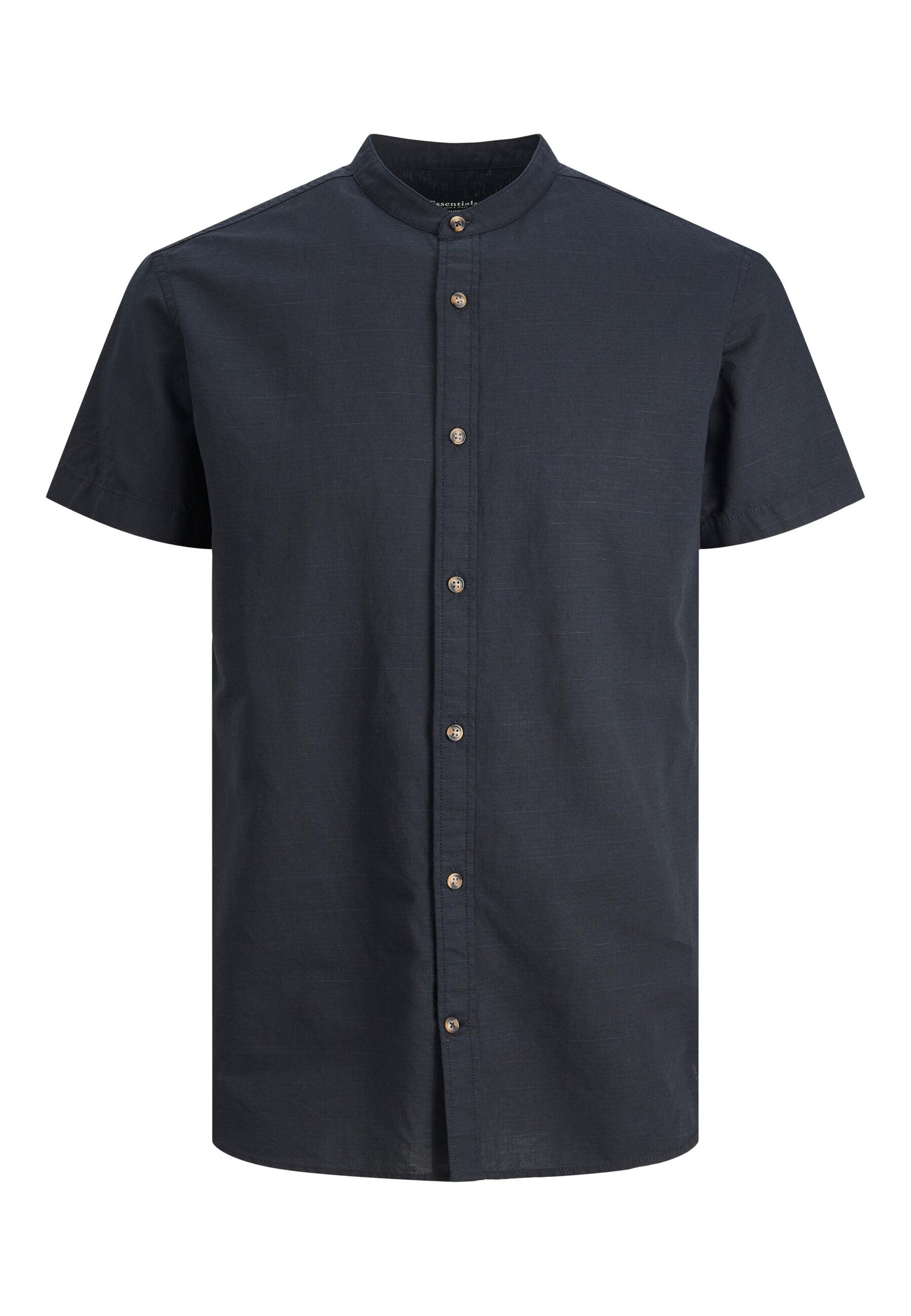 Jack & Jones Hemd Unifarbenes Kurzarm-Hemd SUMMER BAND SHIRT S/S mit Bandkragen und Knopfleiste in Slim Fit 