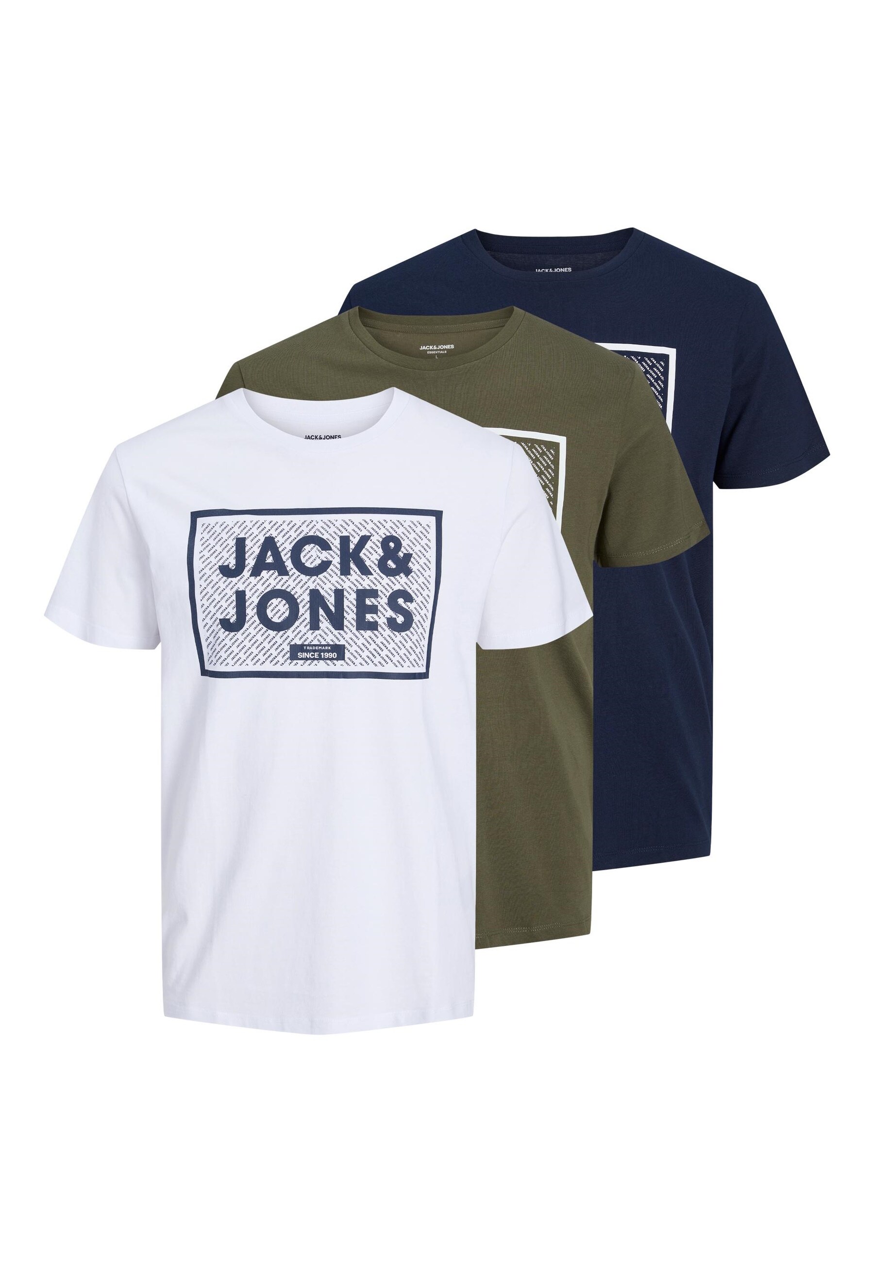 Jack & Jones T-Shirt HARRISON TEE CREW NECK Kurzarmshirt 3er Pack 